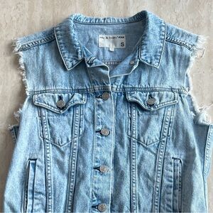 rag & bone Light Blue Denim Vest
